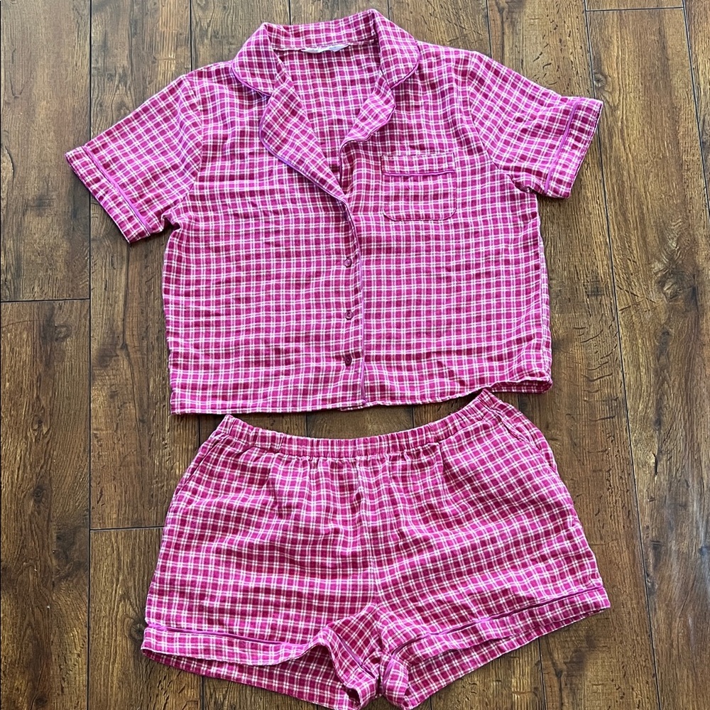 Primark Red and White Plaid Pajama Set